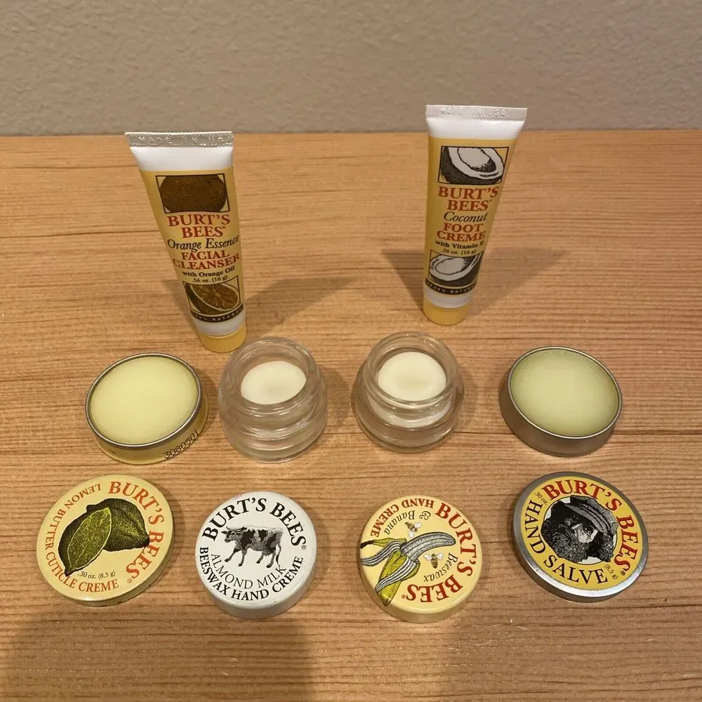Burt's Bees Sampler Beeswax Banana Almond Milk Coconut Lemon Butter Hand Salve O